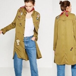 Zara Terez Olive Embroidered Utility Jacket